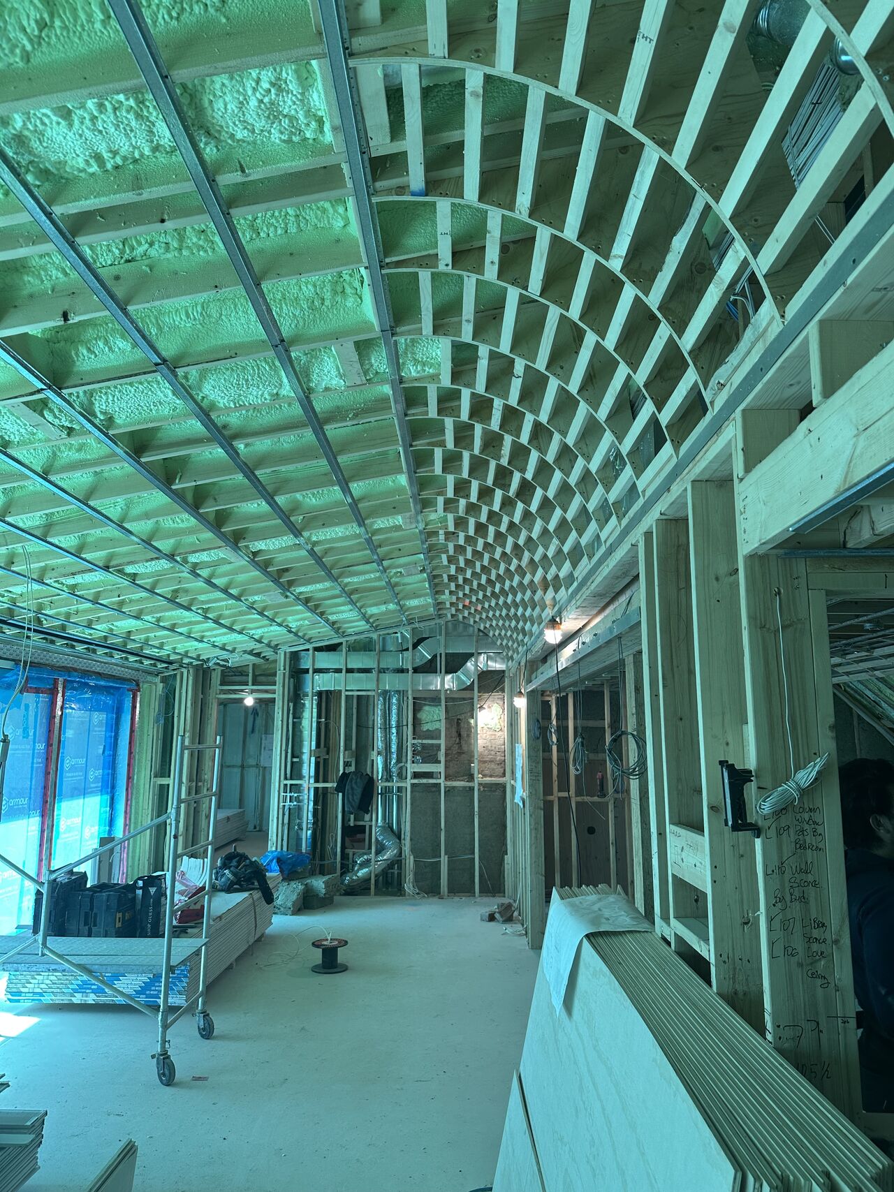 Alpha Drywall — professional curved ceiling framing